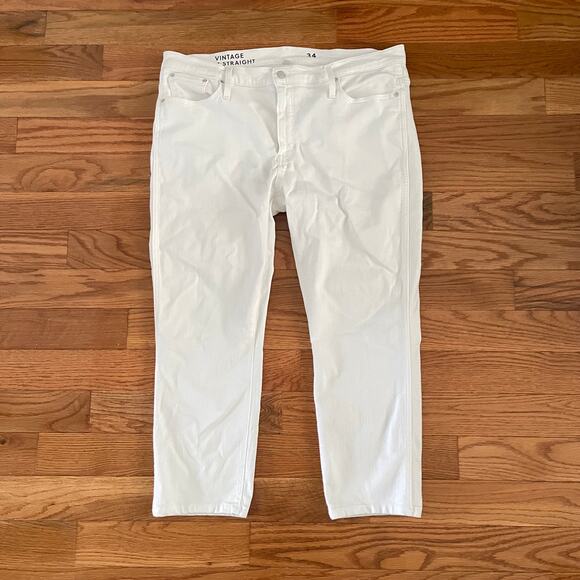 J. Crew 9" Vintage Slim-Straight Jean Womens 34 White Summer Casual Chic Basic - Picture 1 of 10